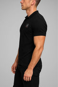 Drishti Men Solid Polo Neck Polycotton Black T-Shirt Thumbnail
