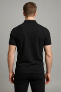 Drishti Men Solid Polo Neck Polycotton Black T-Shirt Thumbnail