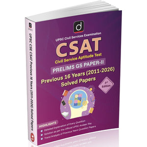 DRISHTI IAS UPSC CSE CSAT Prelims GS Paper II Previous Year Solved Papers 2011–2026, 3rd Edition, English Medium, 16 Years PYQ Book with Detailed Solutions