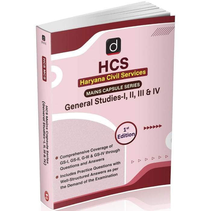 DRISHTI IAS HCS Haryana Civil Services Mains Capsule Series, General Studies I, II, III & IV, English Medium, Comprehensive GS Coverage with Questions, Answers & Practice Questions – English Medium